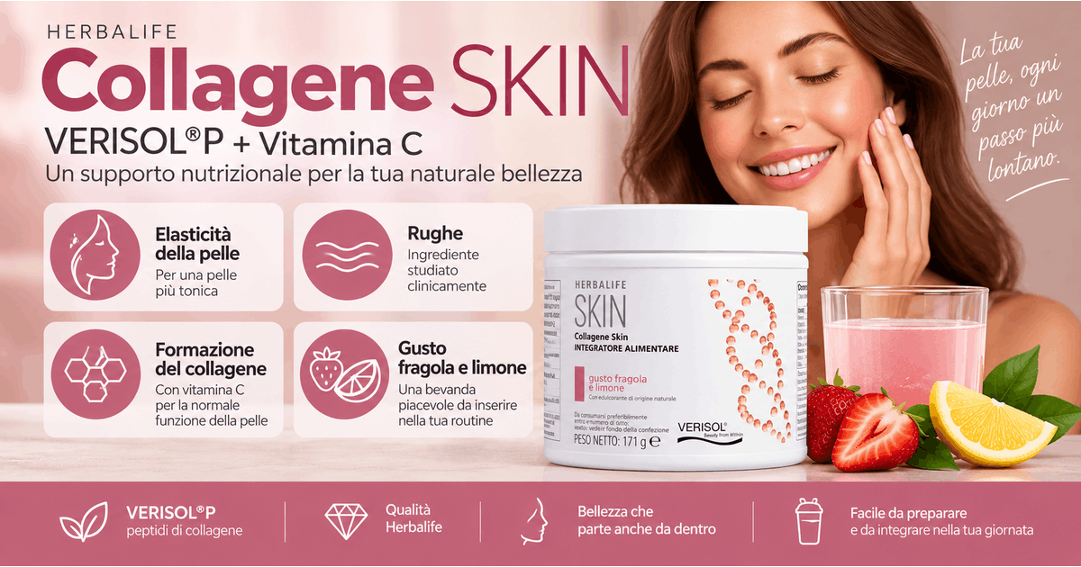 Collagene SKIN Herbalife: VERISOL®P, vitamina C e nutrienti per la pelle