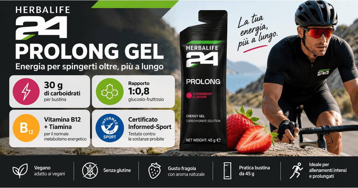 H24 Prolong Gel Herbalife: 30 g di carboidrati per l’allenamento intenso